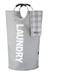 Strong Metal Handles Standing Collapsible Polyester Laundry Bag & Baskets 38x38x72cm