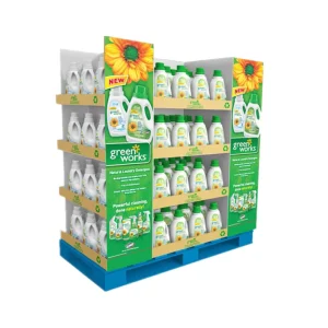 Supermarket Paper Pallet Display Stand POP Cardboard Display Rack for Laundry Detergent