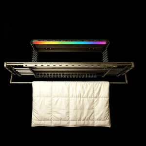 Sushine Home Smart Electric Foldable Ceiling Mounted Aluminum Clothes Drying Rack Retractable Rods One Touch Lifting