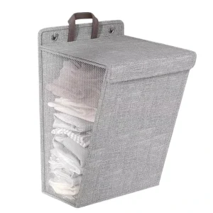 Wall Hanging Foldable Laundry Basket Multifunctional Dirty Clothes Basket for Household Dormitory