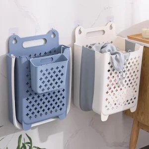 Wall Mounted Collapsible Foldable Laundry Basket for Bathroom Use Storage for Dirty Clothes