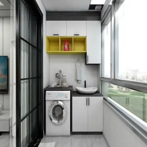 Weatherproof Balcony Laundry Organizer With Sink for Outdoor Exposure