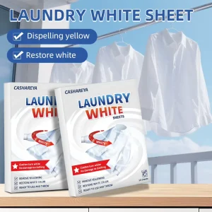 Whitening Laundry Tablets Low Foam 10 Sheets Stain Removal & Yellow Removing for White Clothes Bleaching