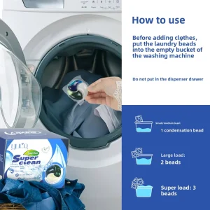 YUCO20g 3 in 1 High Cleaning Three chamber Pods for Apparel Long Lasting Fragrance Softening Mite Removal Natural Deodorization